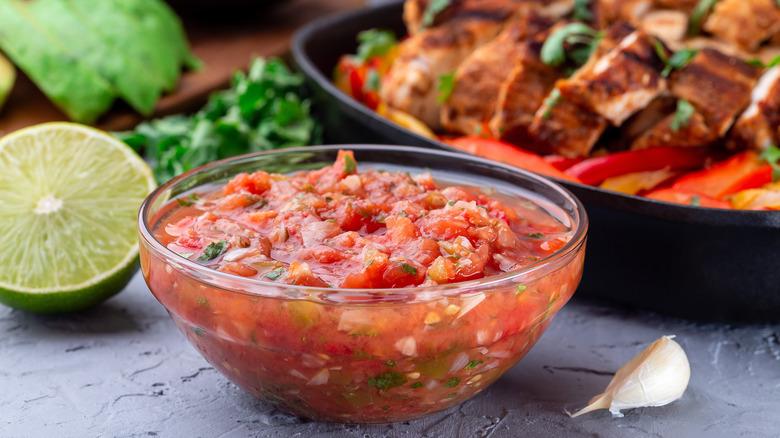 salsa with ingredients