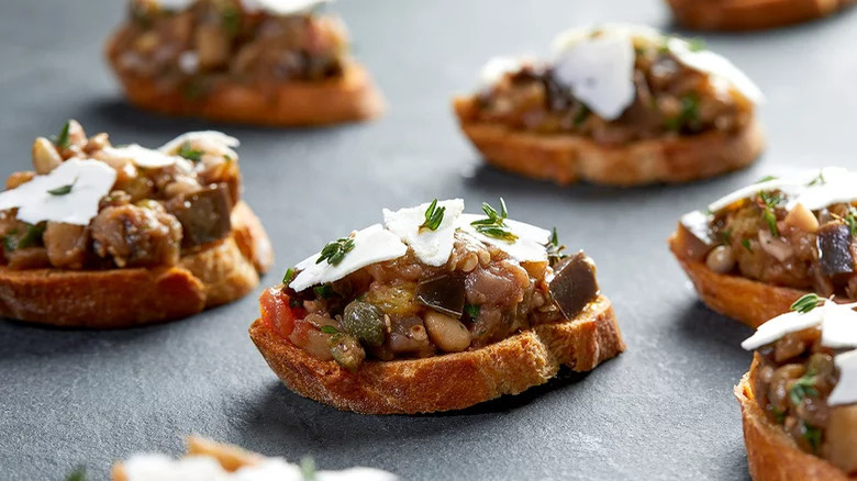 Eggplant Caponata Crostini