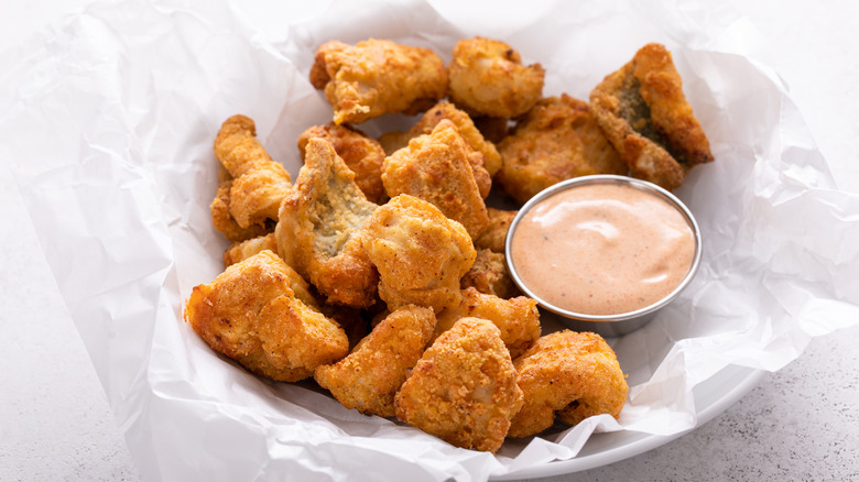 Fried catfish nuggets with remoulade