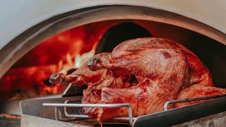 Turkey in pizza oven