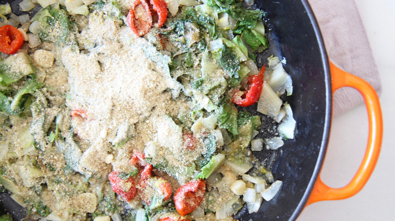 Utica greens with breadcrumbs