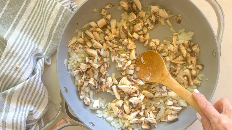 mushrooms in pan