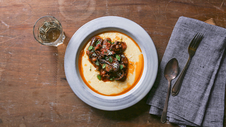 Eggplant ragout with polenta