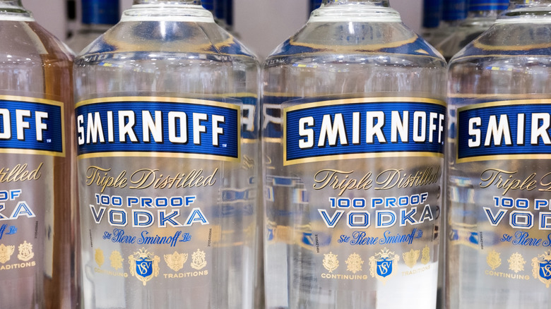 Smirnoff Vodka100 proof bottles