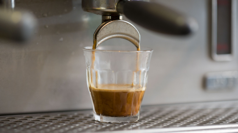 coffee drips out of espresso machine