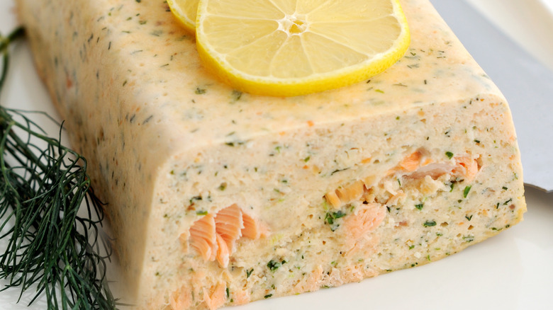 salmon pate from a terrine