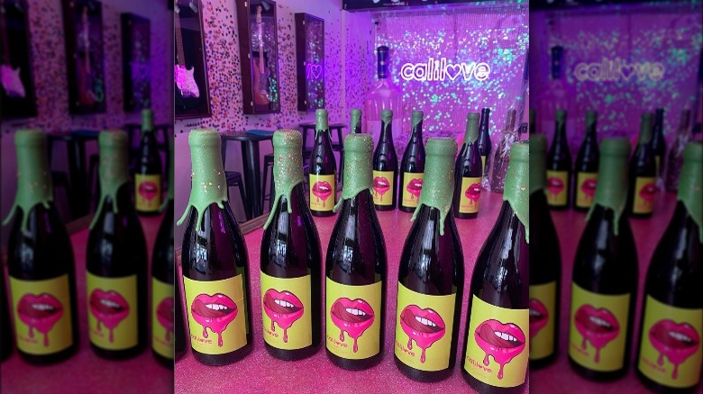 Cali Love wine room and bottles