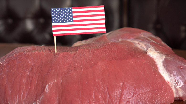 meat with flag