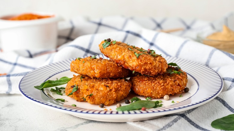 Plate of lentil cutlets 