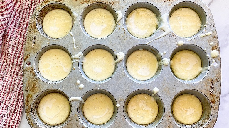 batter in muffin tin