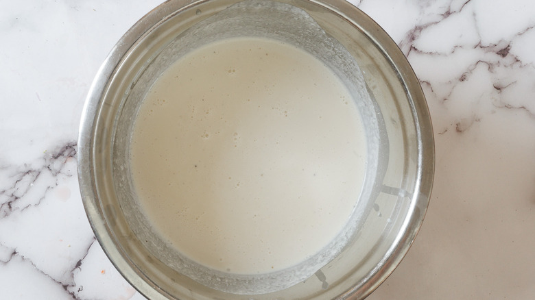 Ice cream mix in bowl