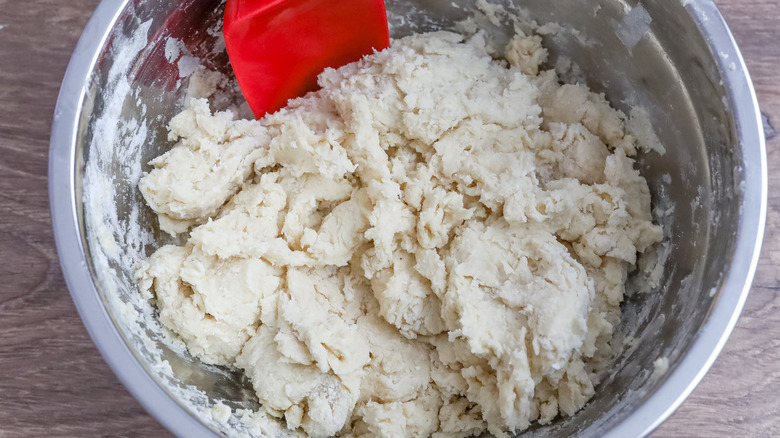 shaggy dough in bowl