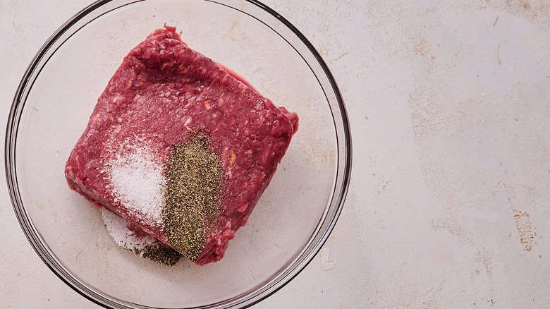 bison in a bowl with salt and pepper