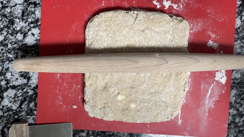 dough with rolling pin