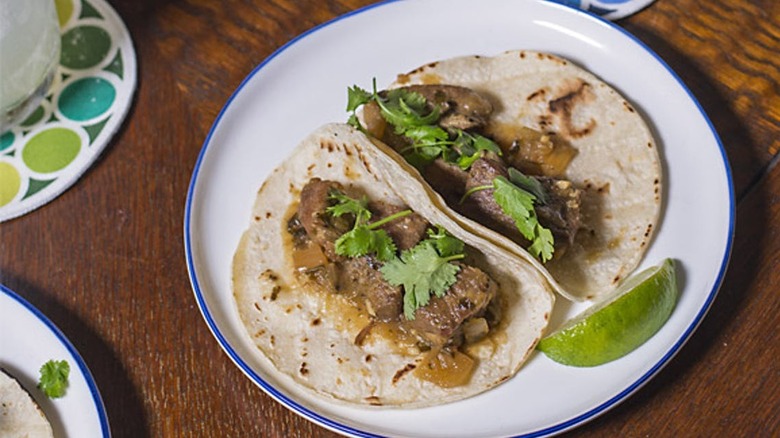 pork tacos with chili and lime