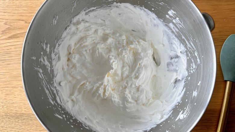 Whipped cream in bowl