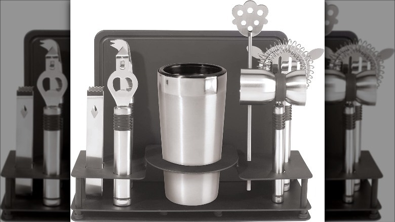 Oggi Pro Stainless-Steel 10-Piece Cocktail Shaker and Bar Tool Set