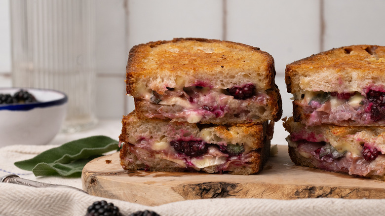 Blackberry Grilled Cheese With Prosciutto And Sage Recipe