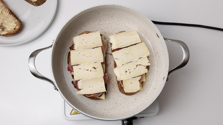 adding Brie to grilled cheese