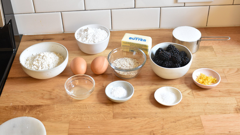 baking ingredients with blackberries