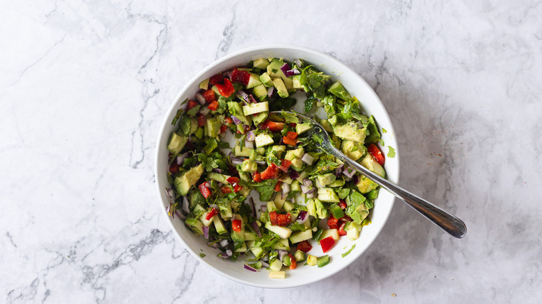 salsa in white bowl