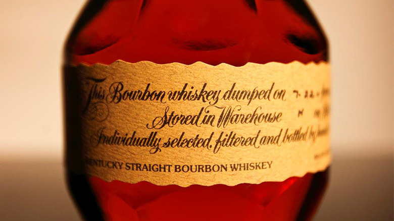 Close up of Blanton's label