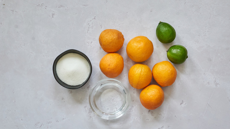 ingredients for citrus simple syrup