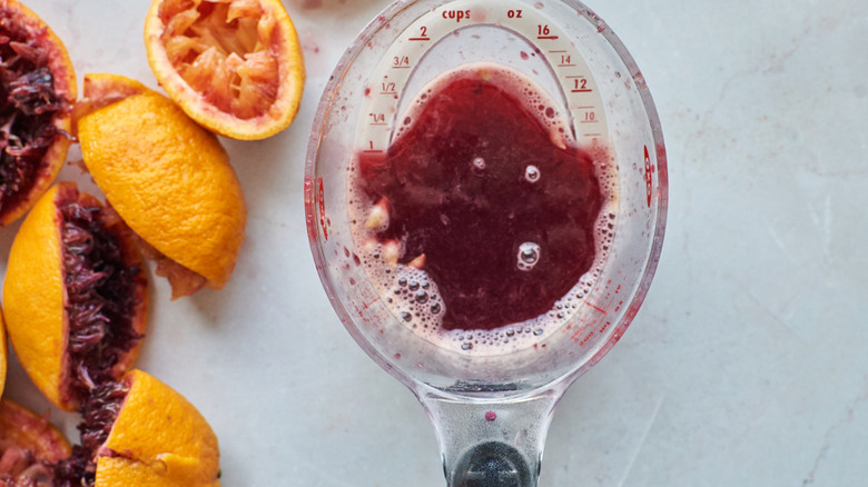blood orange juice in cup