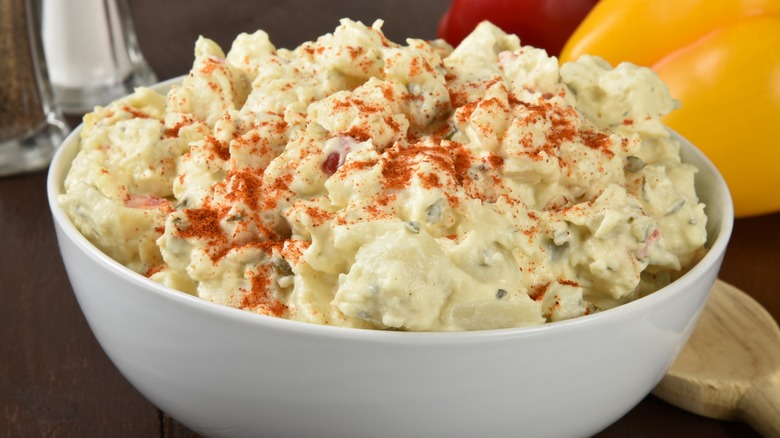 A bowl of potato salad