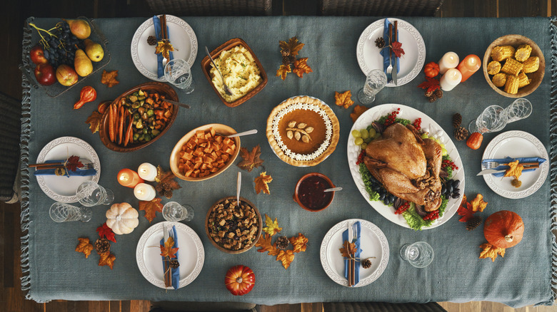 Thanksgiving dinner table