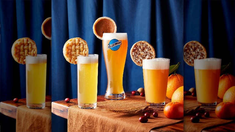 blue moon beer with pie