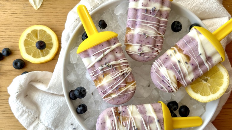 Blueberry-Lavender Honey Popsicles