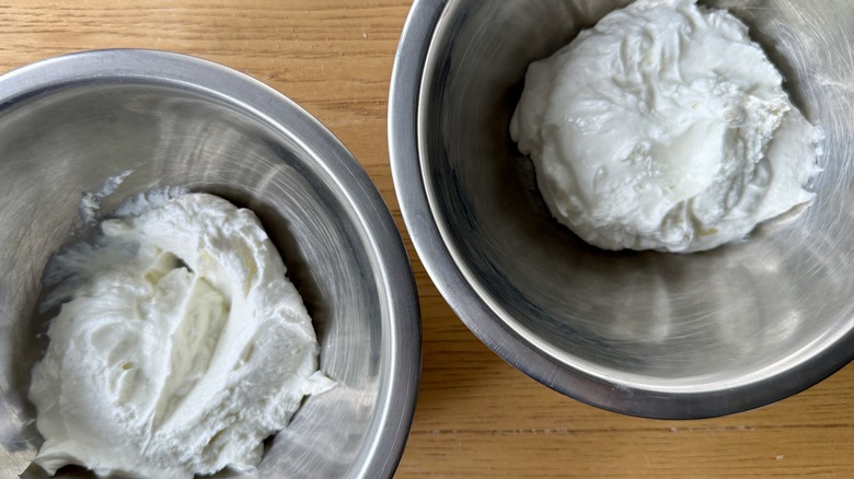 Yogurt in two bowls