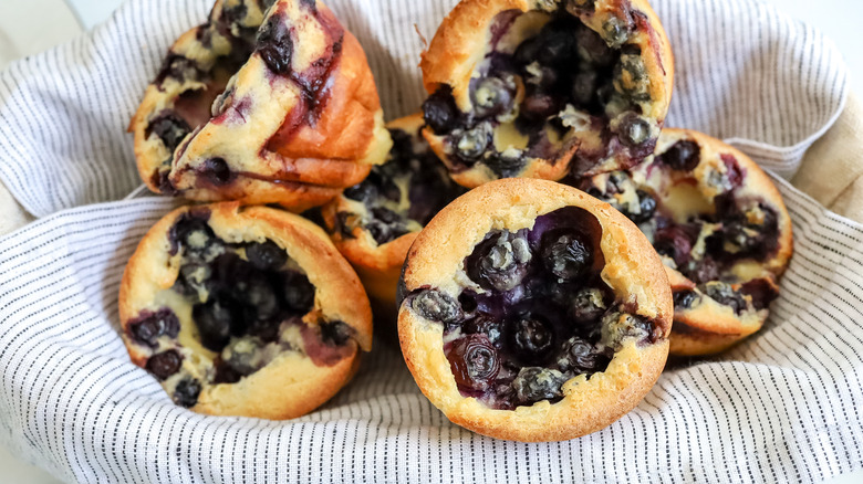 blueberry lemon popovers in pile