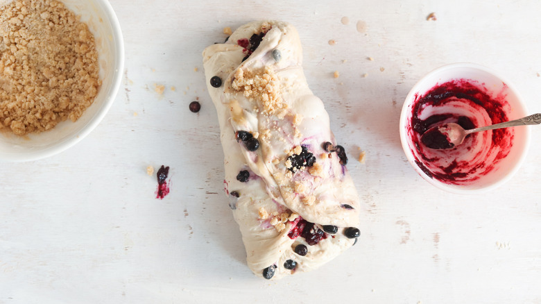 blueberry lemon sourdough folding