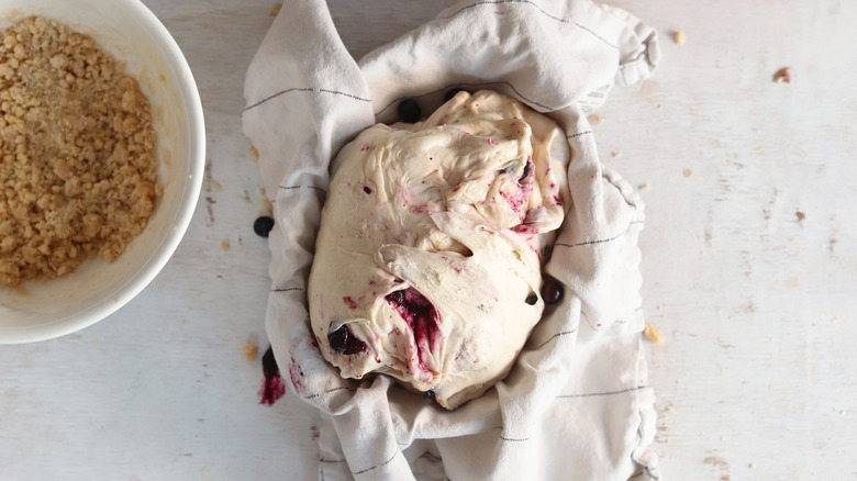 blueberry lemon sourdough in a basket