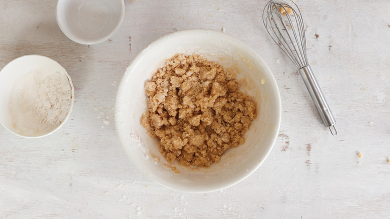 streusel mixed in a bowl