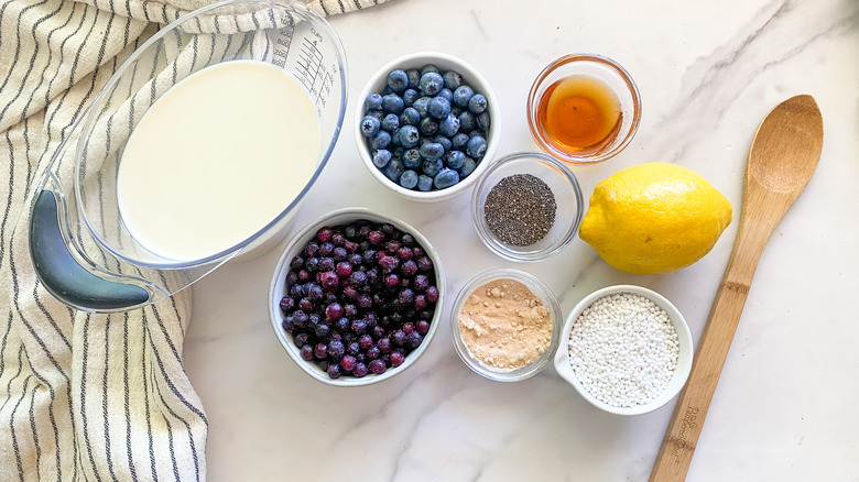 ingredients for blueberry lemon tapioca