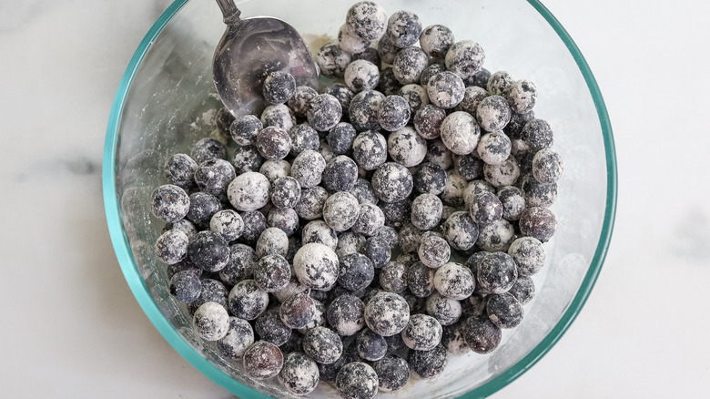 berries mixed with flour