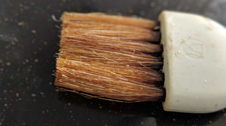 Close-up of bristle pastry brush