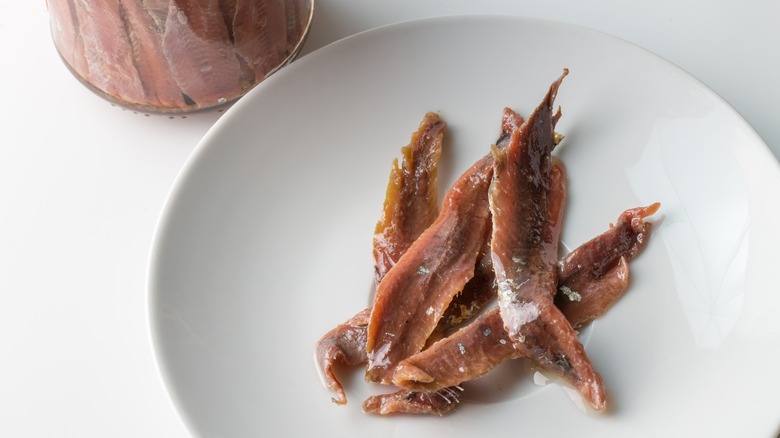 anchovies on a plate