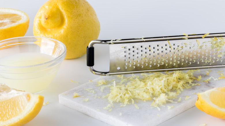 Microplane zester and lemon zest