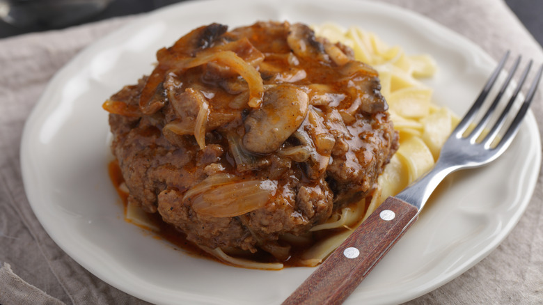 Salisbury steak with pasta