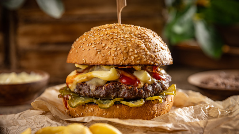 Hamburger on a bun