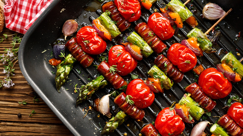 asparagus and tomato skewers