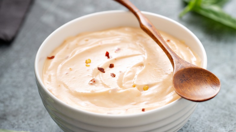 bowl of creamy russian dressing