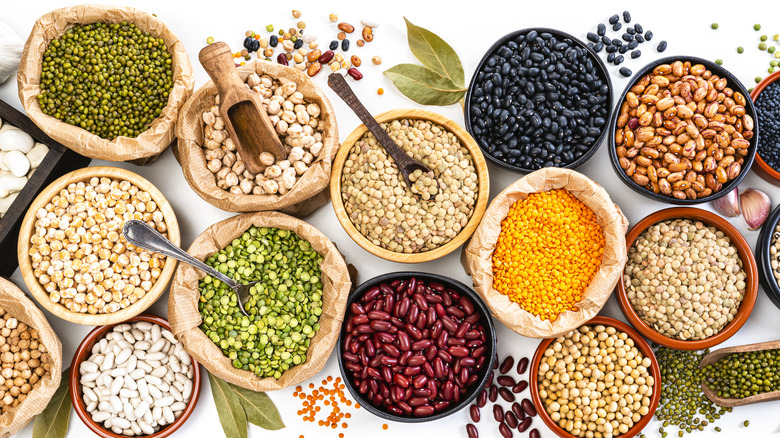 variety of different legumes and grains