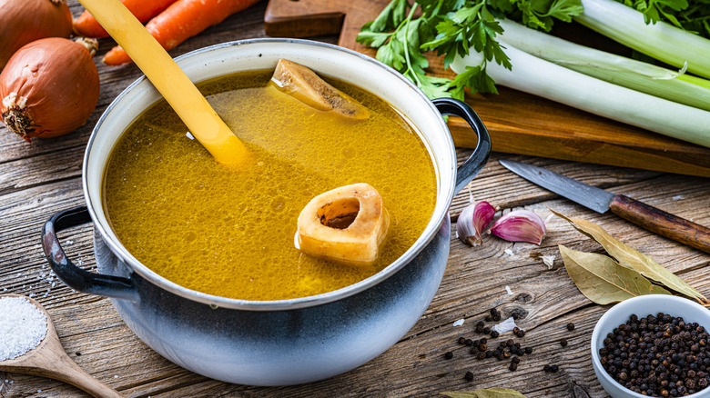 Homemade bone broth.