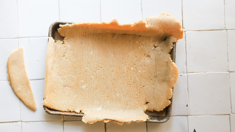 Chilled dough on baking sheet