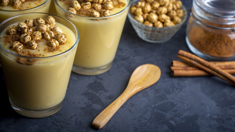 boza garnished with chickpeas